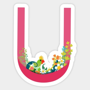 Tropical alphabet u Sticker